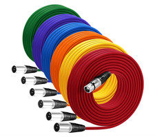 25ft XLR Cables Male to Female Microphone Cable Mixed Color for Microphone 6PCS