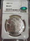 1880-S Morgan Silver Dollar Ms67+ CAC