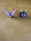 Vintage Pokemon TOMY Venonat Venomoth Mini Figure Lot 2pc Purple Bug Toy