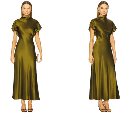 Veronica Beard Redgrave Dress Moss green silk blend maxi size 2 NWT $698msrp
