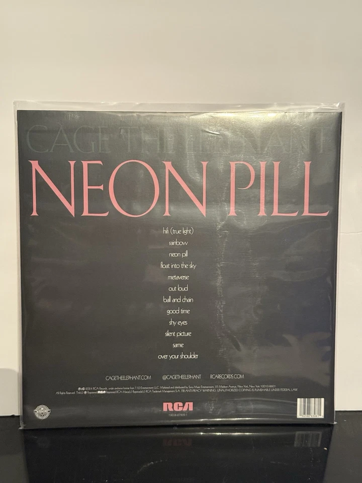 Cage The Elephant Neon Pill On Clear Vinyl LP Signed Jacket New - Image 2 of 2