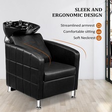 Hair Salon Ceramic Bowl Shampoo Chair Adjustable Backwash Sink Spa Barber Chair
