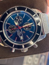 Breitling Superocean Heritage 46mm Chrono A13320 Blue Dial w/ 2 Bands *Engraved* 5