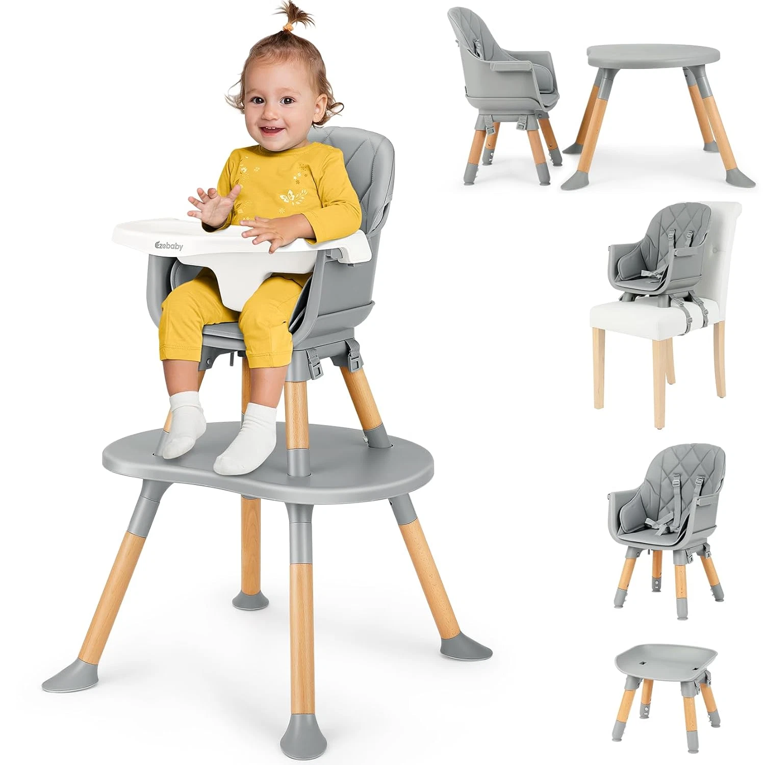 8-In-1 Baby High Chair, Convertible High Chair for Babies and Toddlers/Booster S