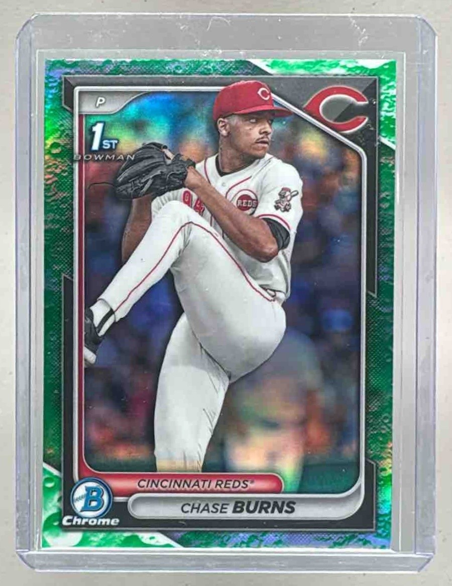 Chase Burns 2024 Bowman Chrome Draft #BDC-55 Lunar Glow Refractor 1st RC