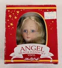 Brand New Fibre-Craft Vinyl Angel Head Hands NIB Blonde Long Hair Blue Eyes