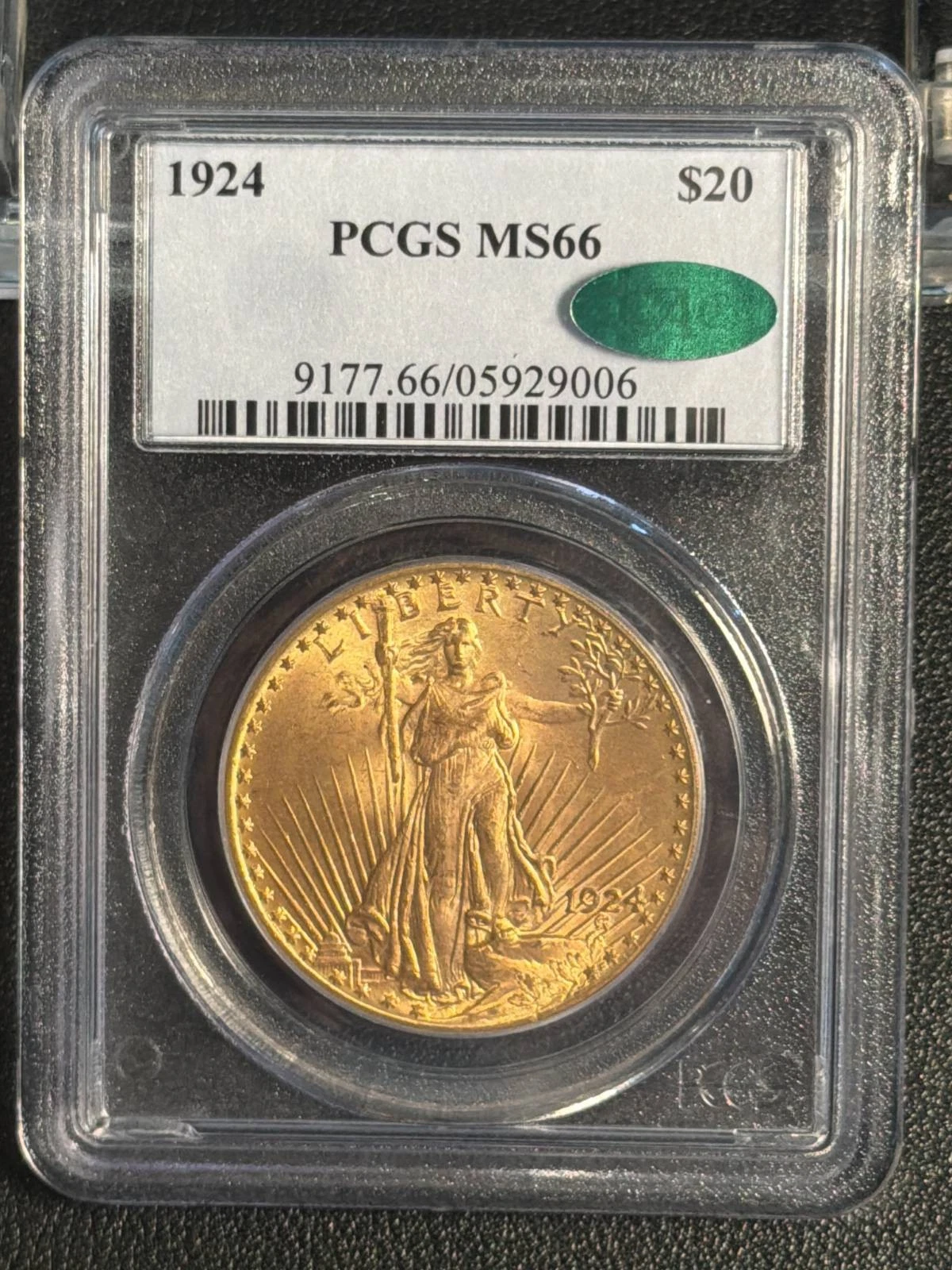 1924 Saint Gaudens Double Eagle PCGS MS-66 CAC