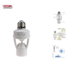 Motion Sensor Light Socket, PIR Motion E26 Screw Bulb Adapter, Adjustable Aut...