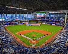 Marlins Park Marlins Unsigned 2019 Opening Day Roof Closed General View Photo