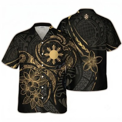 Philippines Tribal Black Hawaiian Shirt
