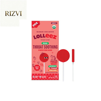 Lolleez Organic Throat Soothing Lollipops for Kids, Variety Pack, 10 Count