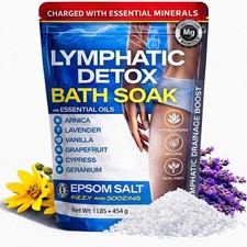 Arnica Montana Bath Salts, Espom Salt Bath Soak for Lymphatic Drainage  Body...
