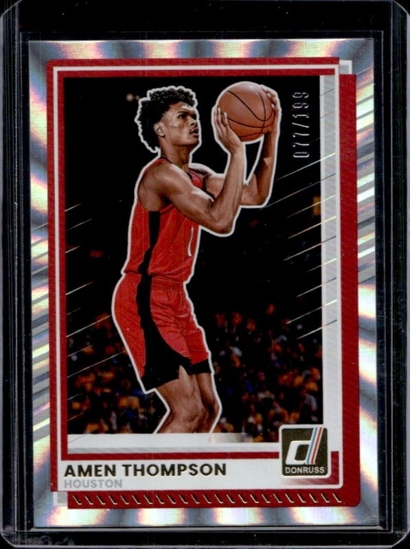 2025-26 Panini Donruss Amen Thompson Holo Laser #/199 Rockets