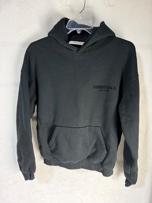 Essentials Fear of God Men's Fleece Pullover Hoodie Stretch Limo Black Size S