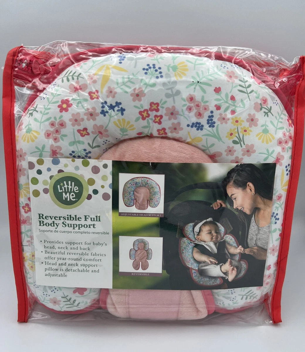 Little Me Infant Head Support Pillow Baby Support Car Seat Cushion Pink  Flowers