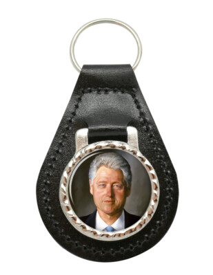 Präsident Bill Clinton Leder Schlüsselanhänger