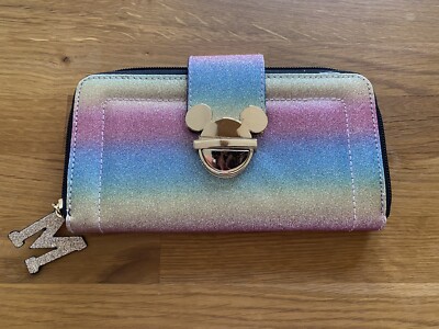 Disney Purse Wallet Multicoloured Rainbow Glitter Mickey Mouse Primark