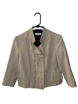 Dries Van Noten Beige Neutral Classic Cropped Blazer Jacket Sz S