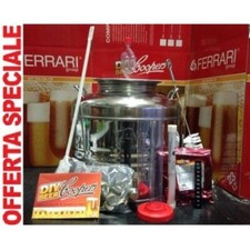 KIT DI FERMENTAZIONE BIRRA ACCIAIO INOX 18/10 FUSTO 30LT+ACCESSORI OFFERTISSIMA