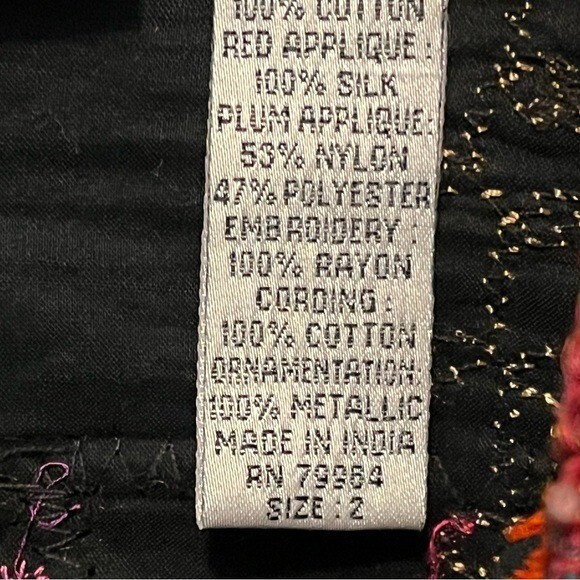 Vintage Chicos Jacket Mixed Patchwork Velvet Embr… - image 10