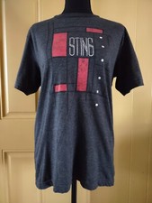 STING Size M Back To Bass 2013 Tour Gray Made In USA T-shirt FREE SHIPPING!