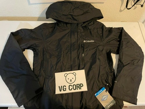 Black Hooded Rain Jacket Size 