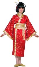 Madame Butterfly Japanese Geisha Asian Kimono Dress Up Halloween Child Costume