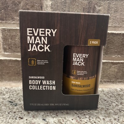Every Man Jack Sandalwood Body Wash Shower Gel 12