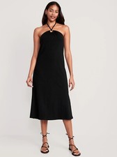 Old Navy Women’s Slub-Knit Halter Midi Shift Dress Size XS or XXL $40