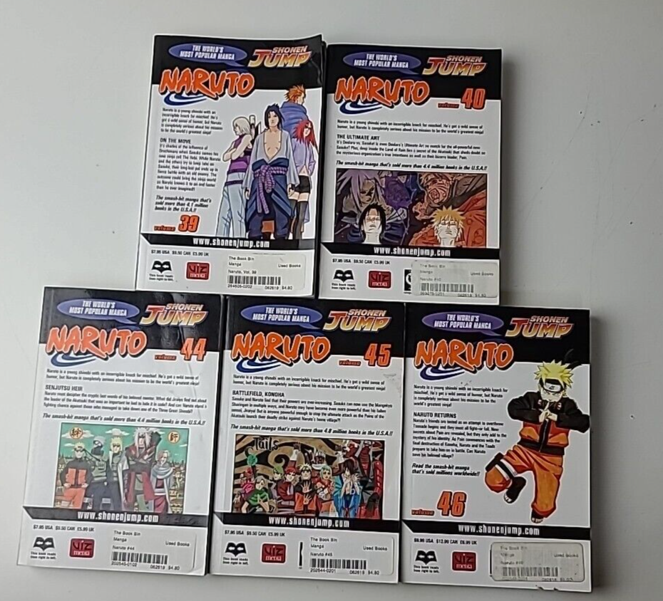 Naruto Masashi Kishimoto Lot Volumes 39, 40, 44, ,45, 46 Shonen