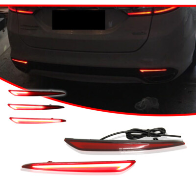 LED Rear Bumper Reflector Brake Tail Light Lamps For Fusion Mondeo 2013-2018