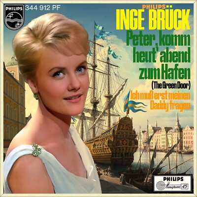 7'' INGE BRÜCK Peter, komm heut' abend zum Hafen JIM LOWE Green Door PHILIPS 1957