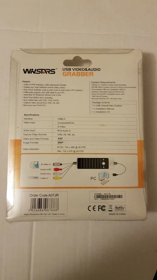 WINSTARS USB 2.0 Video Grabber with Audio - BLACK - Image 3 of 4