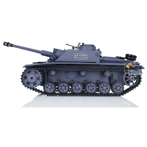 On Sale Henglong 2.4G 1/16 7.0 Plastic RC Tank Model Stug III 3868 RTR BB IR Ver - Picture 8 of 12