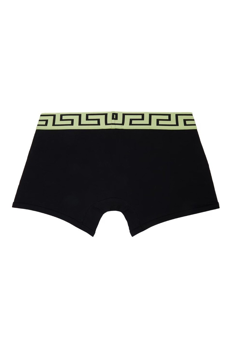 NWT Versace Mens Greca Border Trunk Brief Black Neon Green