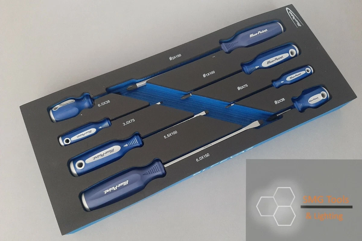 Blue Point 8pc Screwdriver Set Tool Control EVA Foam New Inc VAT