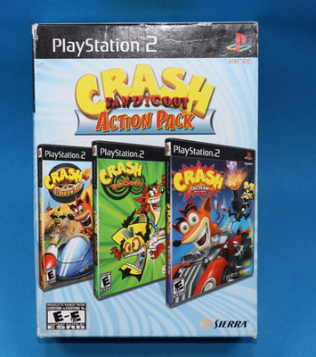 PLAYSTATION 2 PS2 CRASH BANDICOOT ACTION PACK TWINSANITY NITRO KART NEW SEALED