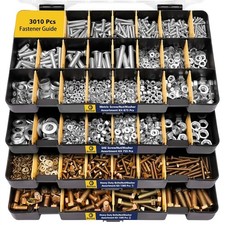 3010pcs Grade 8.8 Hex Nuts, Assorted SAE & Metric Phillips Head Bolts
