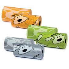 Dog Is Good Icon Waste Bags (24 Pack) Orange,Green,Grey