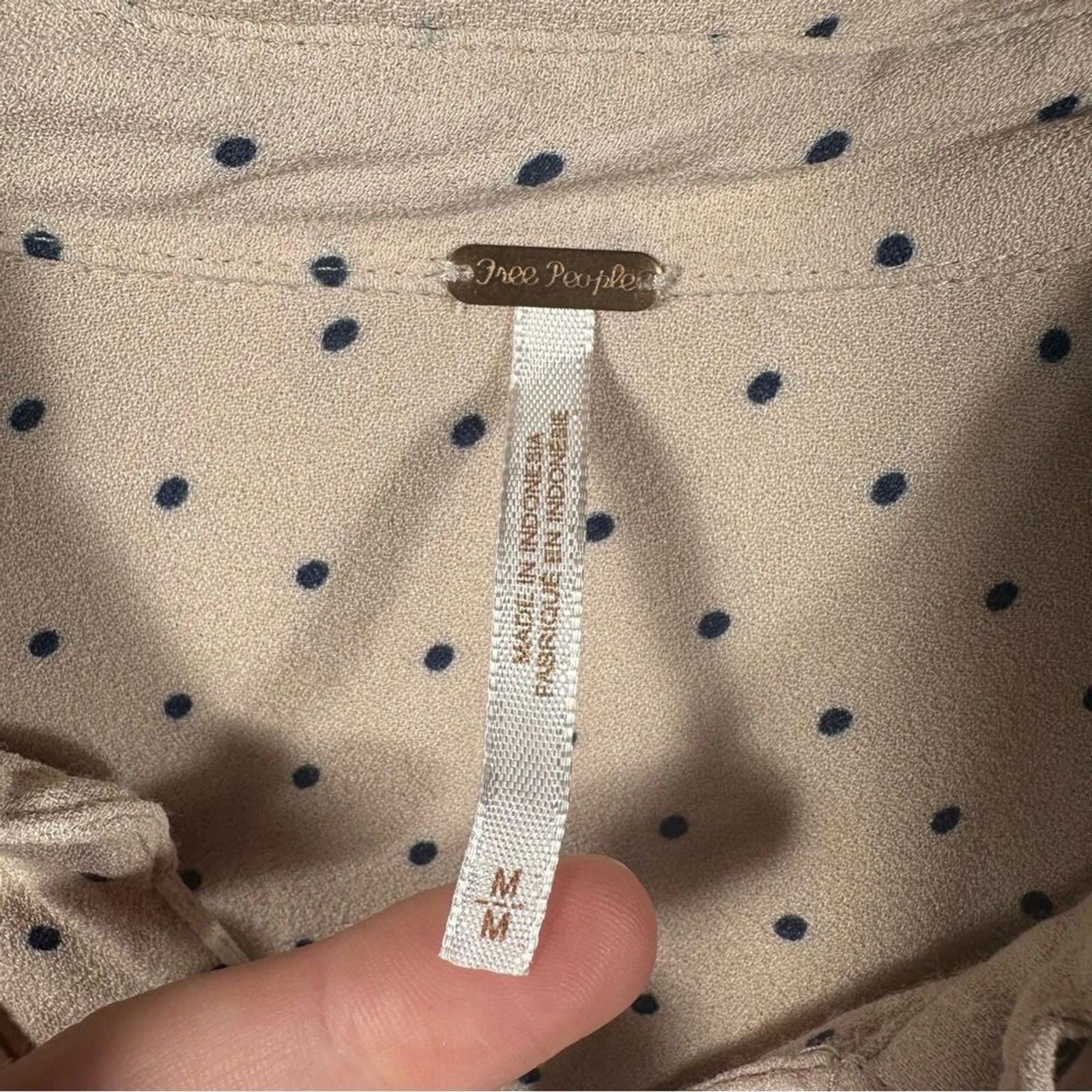 Free People Blush This Town abito buttondown San Valentino a pois taglia media