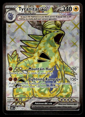 Tyranitar ex 211/197 Ultra Rare Obsidian Flames Near Mint