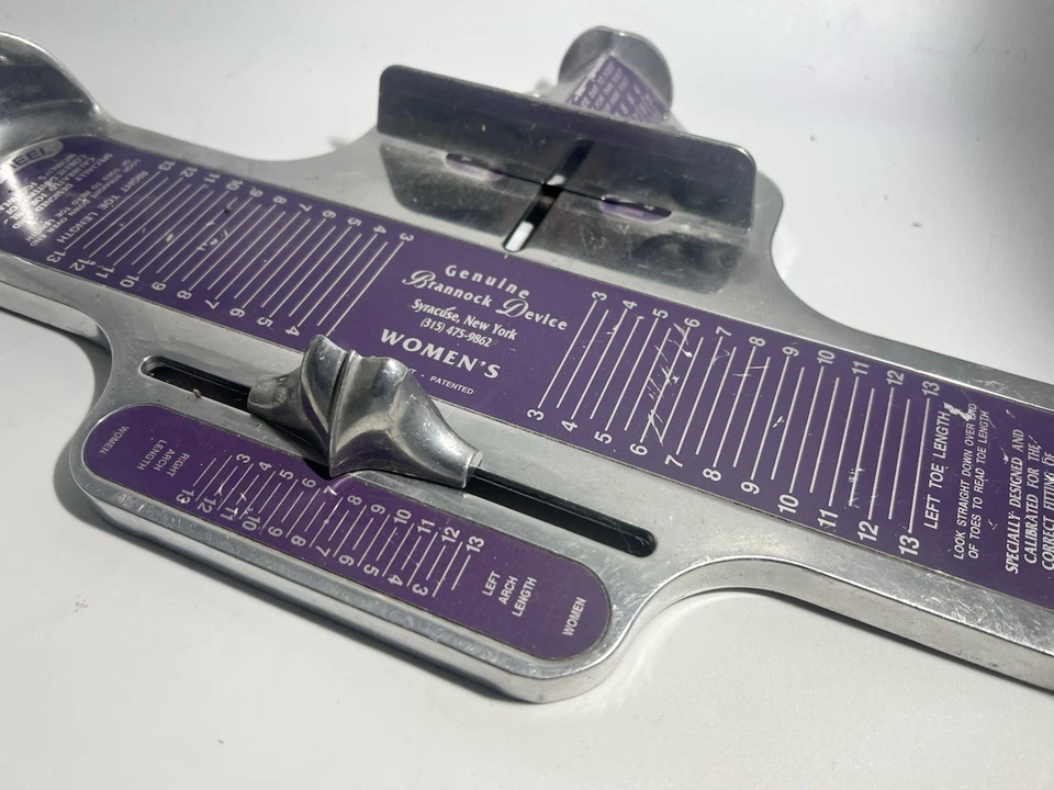 Dispositivo Brannock Genuino Para Mujer Medidor de Zapatos Ancho Arco Pie Herramienta de Medición Foto 2 de 4
