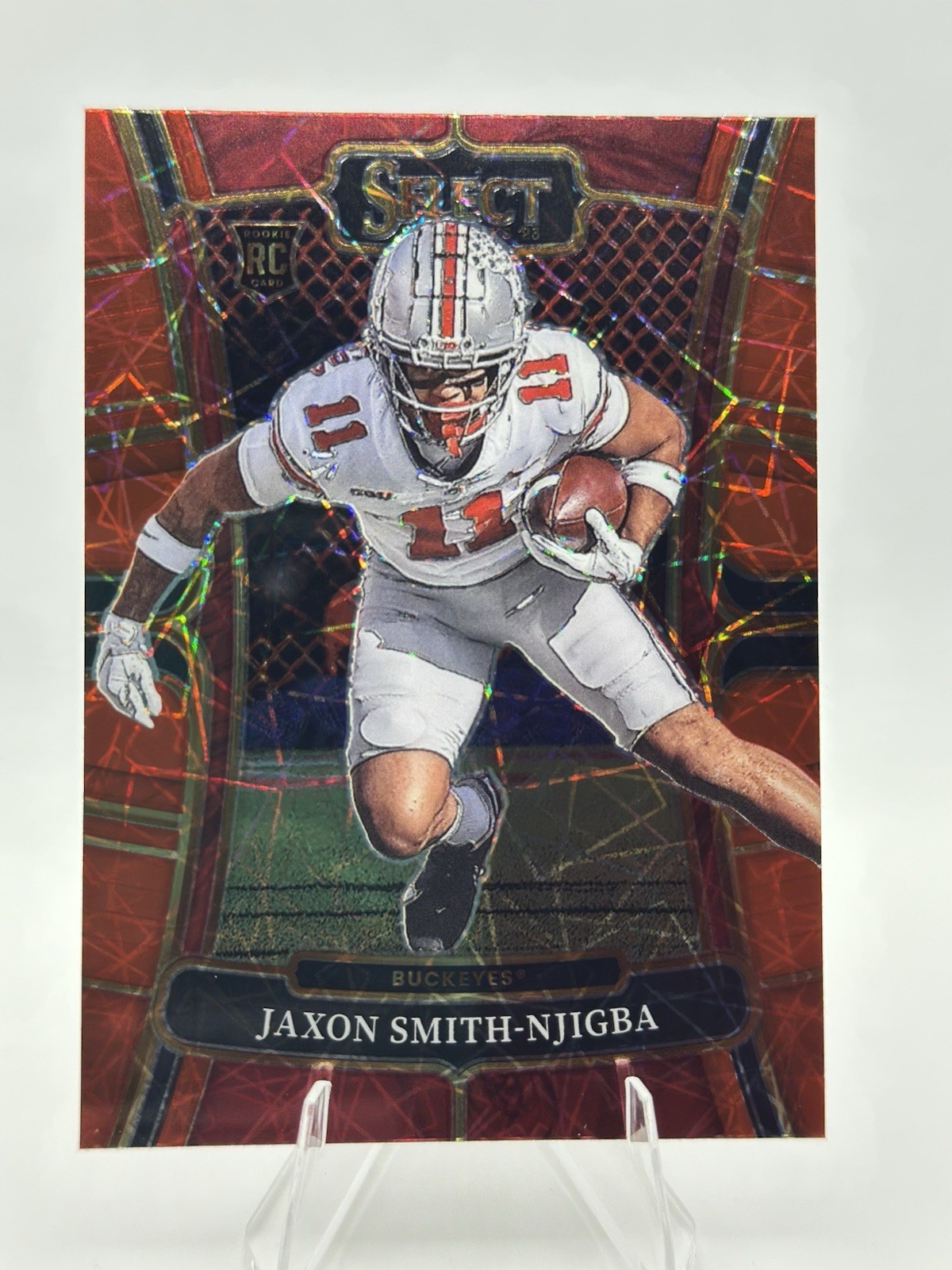 2023 Panini Select Draft Picks - Concourse Jaxon Smith-Njigba #7 Red Lazer Prizm