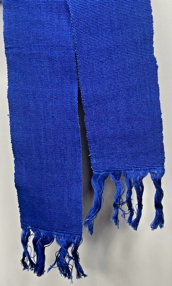 Nuevo de Lote Antiguo Hippie Boho Festival Coachella Guatemala Azul Cobalto Tela Algodón Faja Cinturón Foto 3 de 4