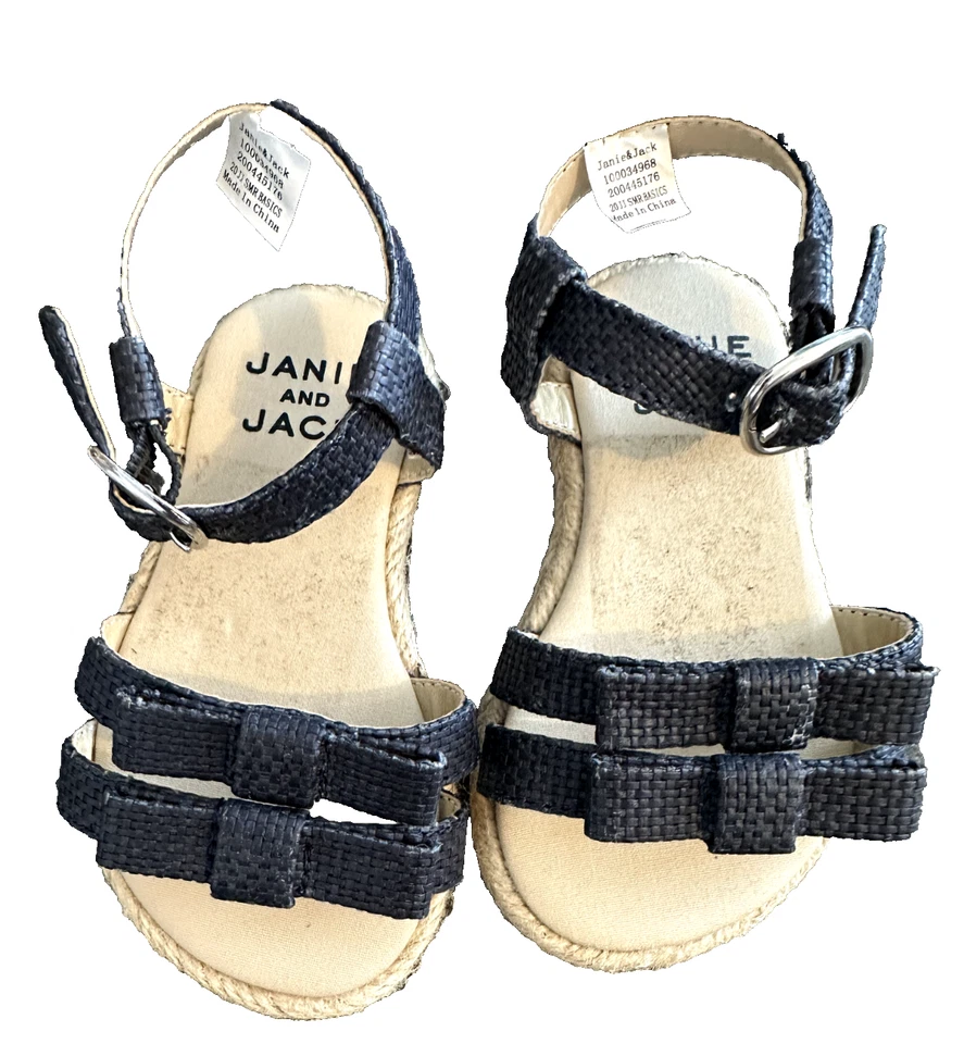 Девочек ясельного возраста размер 4 JANIE & JACK синий бант ESPADRILLES Americana сандалии обувь - Изображение 2 из 4
