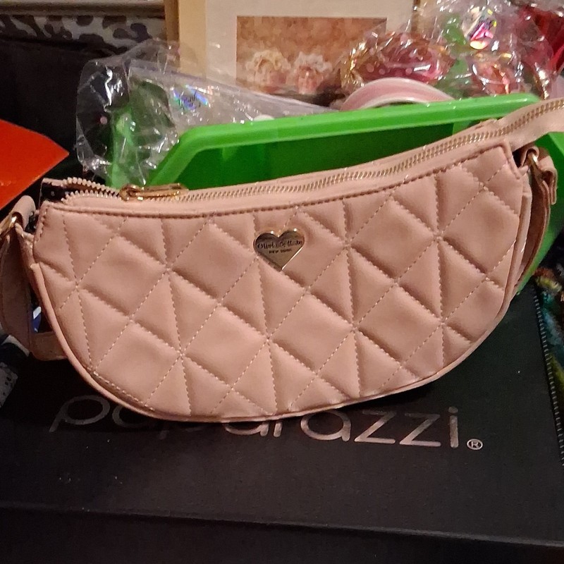 Olivia & Kate New York Pink Quilted Zipper Makeup Bag Cosmetic Pouch