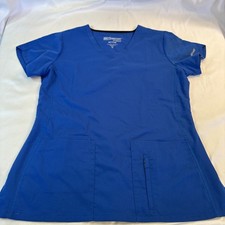 Greys Anatomy Active Blue Short Sleeve V Neck Scrub Top Womens Size Medium