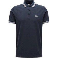 Hugo Boss Paddy Polo Cotton Men's Shirt Stripe Collar Short Sleeve - Regular Fit