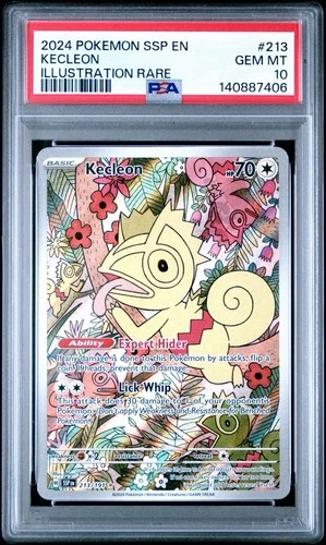 Pokémon Kecleon TCG Illustration Rare Holo Card 213/191 Surging Sparks PSA 10