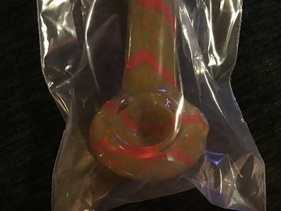 pretty orange and yellow glass pipe. thick glass. nice pipe.
